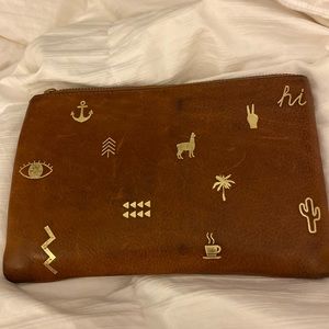 Madewell leather clutch